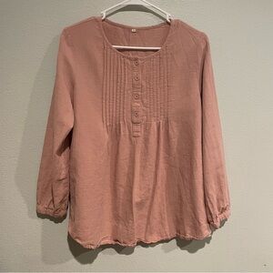 Minibee Mauve Pleated Blouse. Size M